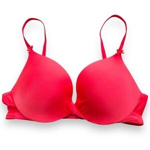 Victoria’s Secret Plunge Bra 36B hot pink fuchsia twist front underwire solid